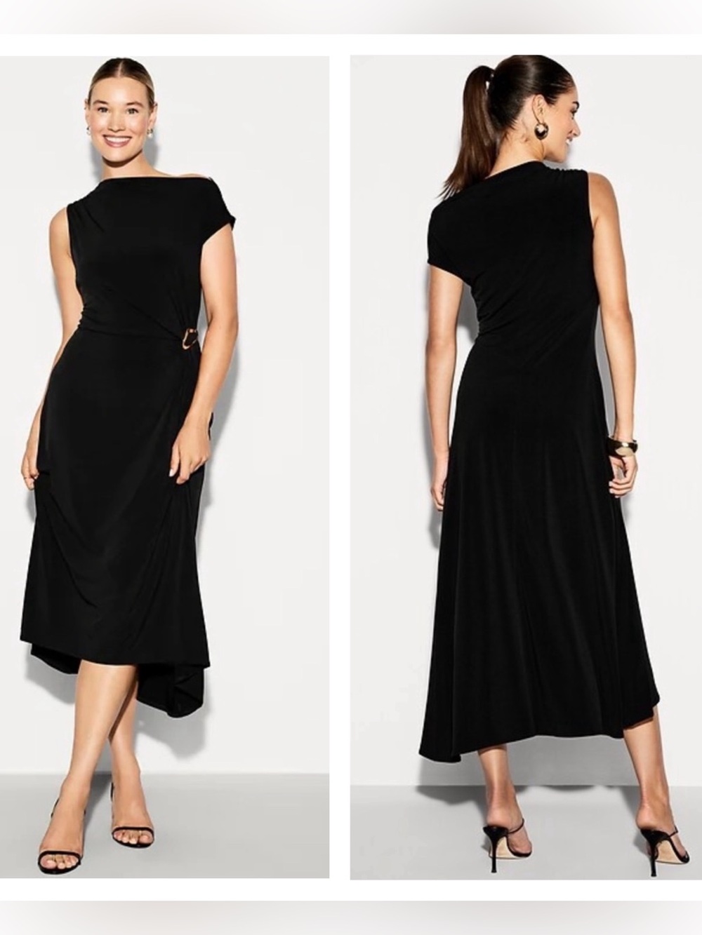 NEW Old Navy Occasion black stretch twist front gown